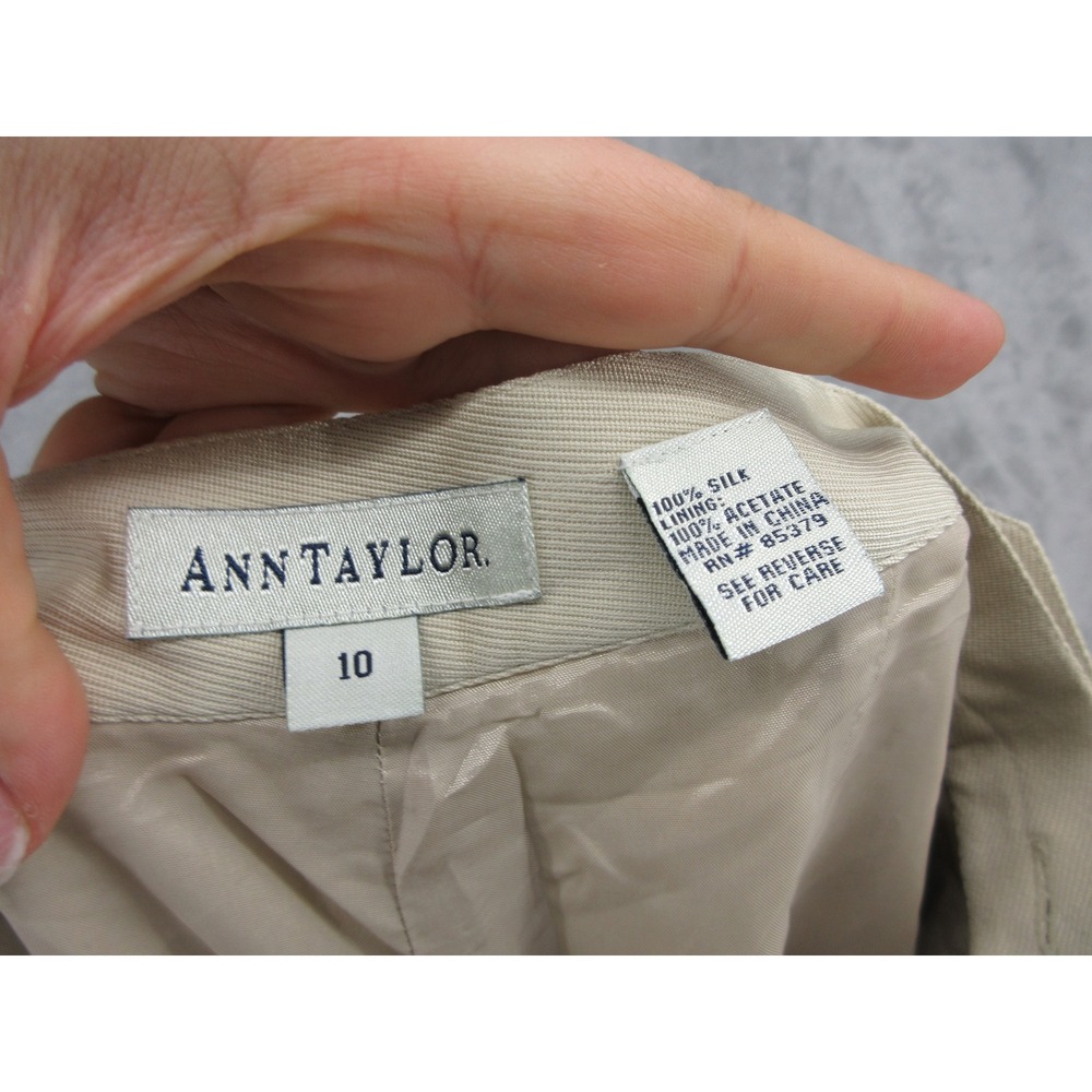 Vintage Ann Taylor Pants Womens Size 10 Silk Pleated Wide Leg Trousers Pockets - Picture 8 of 13